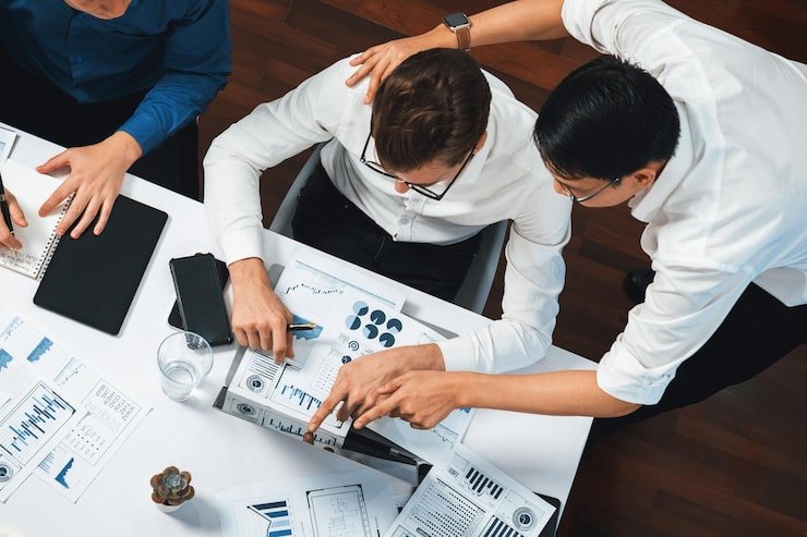 Project Consulting analyst team utilizing bi fintech analyze financial data table prudent 31965 288464