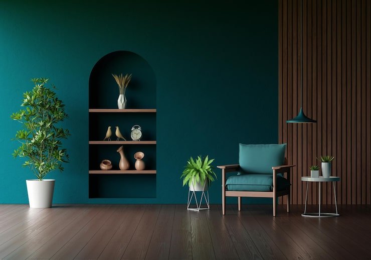 Interiors armchair green living room with copy space 43614 910